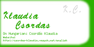 klaudia csordas business card