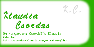 klaudia csordas business card